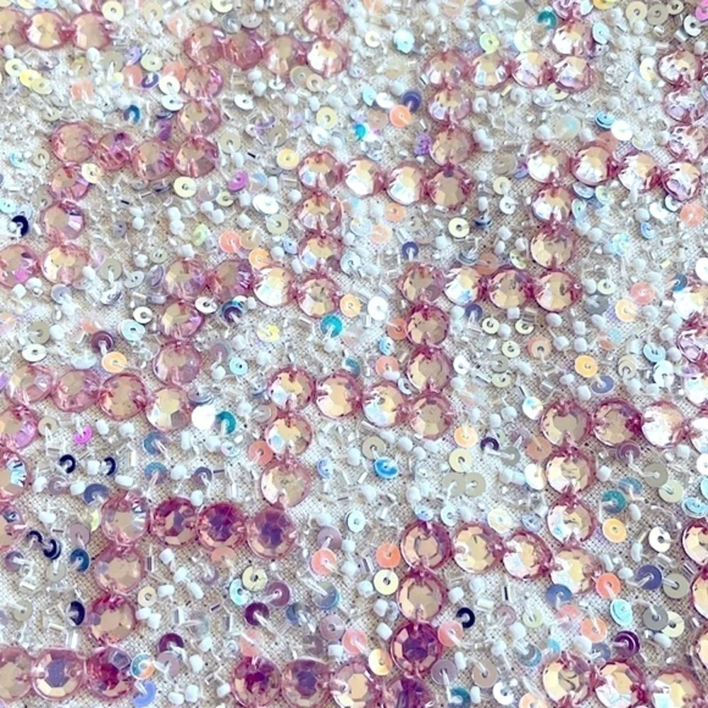 Brand New Handcrafted Embellished Sequined Bling Zippered Makeup Bag w/ Tassel